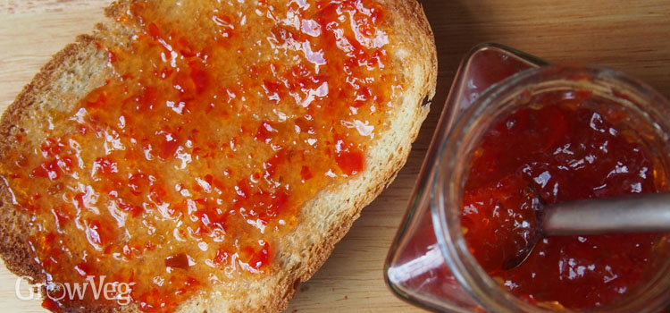Home-made chilli jam on toast