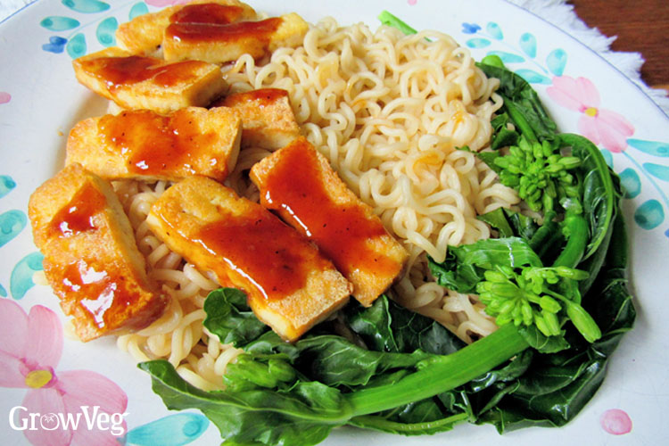 Ramen with Chinese broccoli