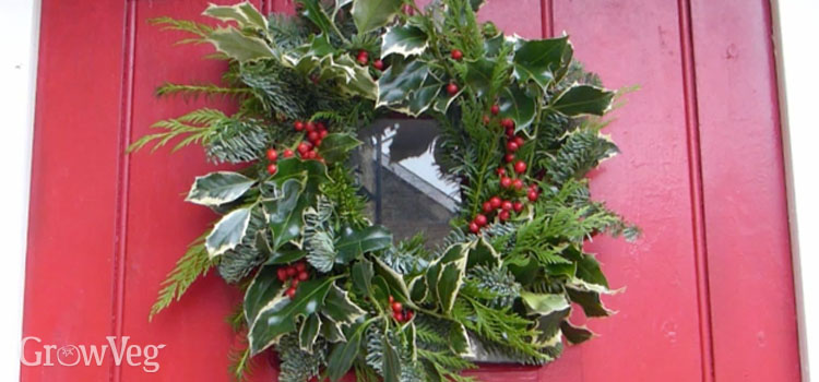 Traditional home-made Christmas wreath