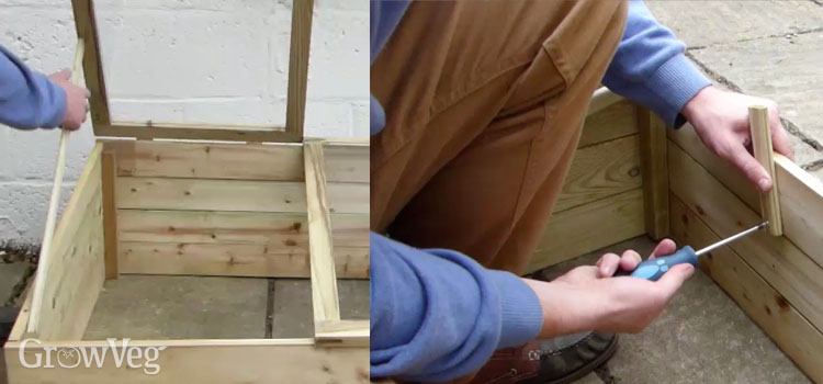 Lid supports allow you to vent your cold frame