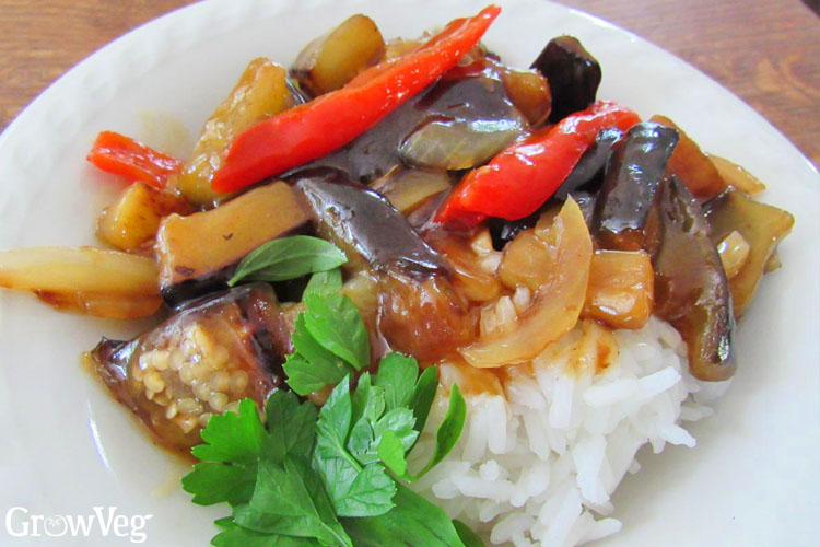 Braised eggplant