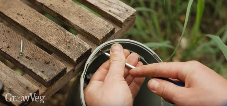 Plastic pot as equipment storage