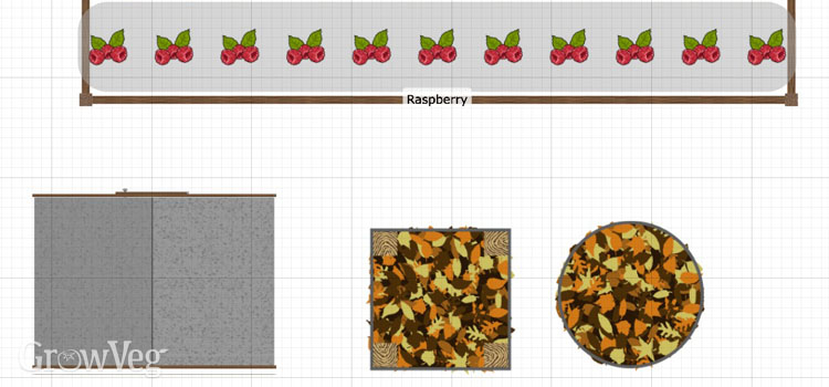 Leaf mold bin in the Garden Planner