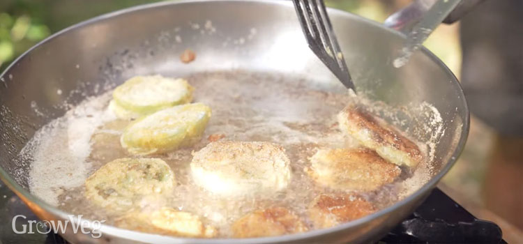 Making fried green tomatoes