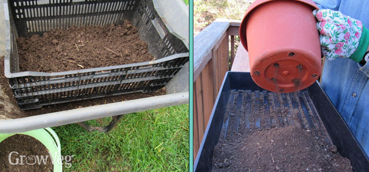 Homemade compost sifter