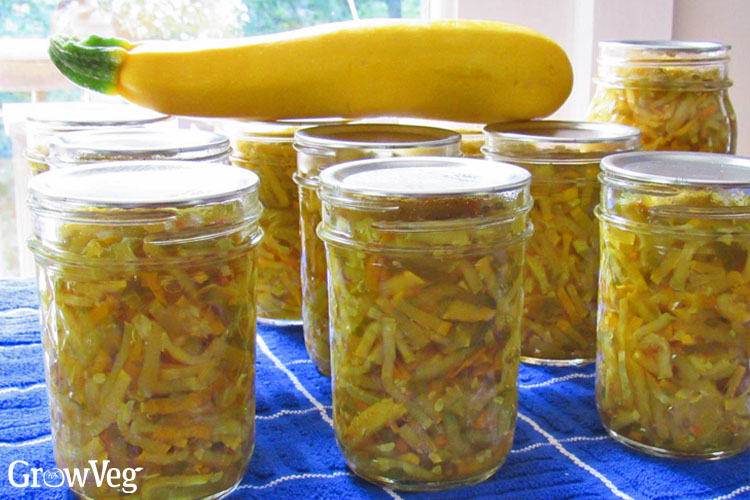 Yellow courgette relish