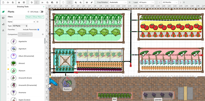 Example vegetable garden plan